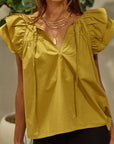 The Derica Ruffle Sleeve Top