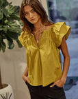 The Derica Ruffle Sleeve Top
