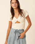 The Janis Knit Cut-Out Sweater Crop Top