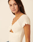 The Janis Knit Cut-Out Sweater Crop Top
