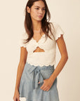 The Janis Knit Cut-Out Sweater Crop Top