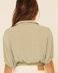 The Selena Puff Sleeve Button Up Top