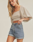 The Finley Gingham Open Back Blouse
