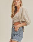 The Finley Gingham Open Back Blouse