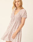 The Lana Floral Puff Sleeve Mini Dress