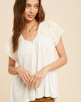 The Charlotte Embroidered Henley Top