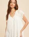 The Charlotte Embroidered Henley Top