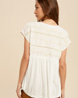 The Charlotte Embroidered Henley Top