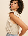 The Brianna Eyelet Lace Trim Top