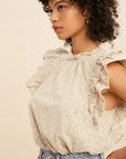 The Brianna Eyelet Lace Trim Top