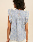 The Brianna Eyelet Lace Trim Top