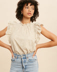 The Brianna Eyelet Lace Trim Top