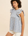 The Brianna Eyelet Lace Trim Top