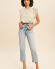 The Brianna Eyelet Lace Trim Top