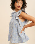 The Brianna Eyelet Lace Trim Top