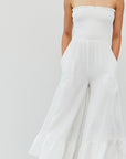 The Lara Gauze Smocked Jumpsuit