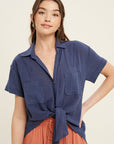 The Alycia Tie Front Gauze Top