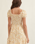 The Dawn Puff Sleeve Smocked Mini Dress