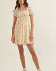 The Dawn Puff Sleeve Smocked Mini Dress