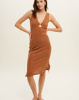 The Peyton Twist Back Midi Dress