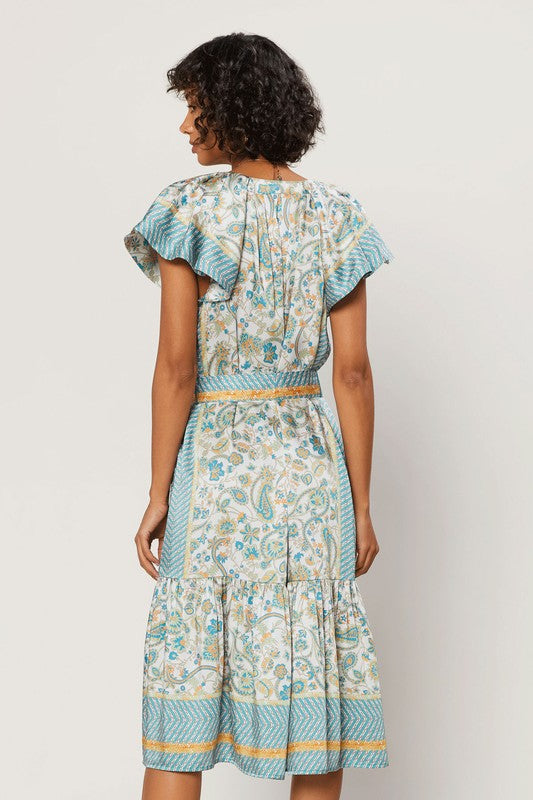 slim fit dress slacks The Saressa Flutter Sleeve Midi Dress by Current Air – Thread + Seed
