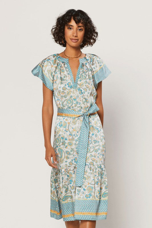 The Saressa Flutter Sleeve Midi Dress by Current Air Thread + Seed The Saressa Flutter Sleeve Midi Dress by Current Air Thread + Seed