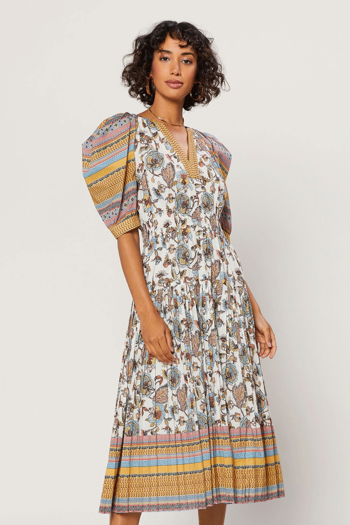 knee length dresses for ladies Leia White Flutter Sleeve Midi Current Air Dress Sale Xs main image 1