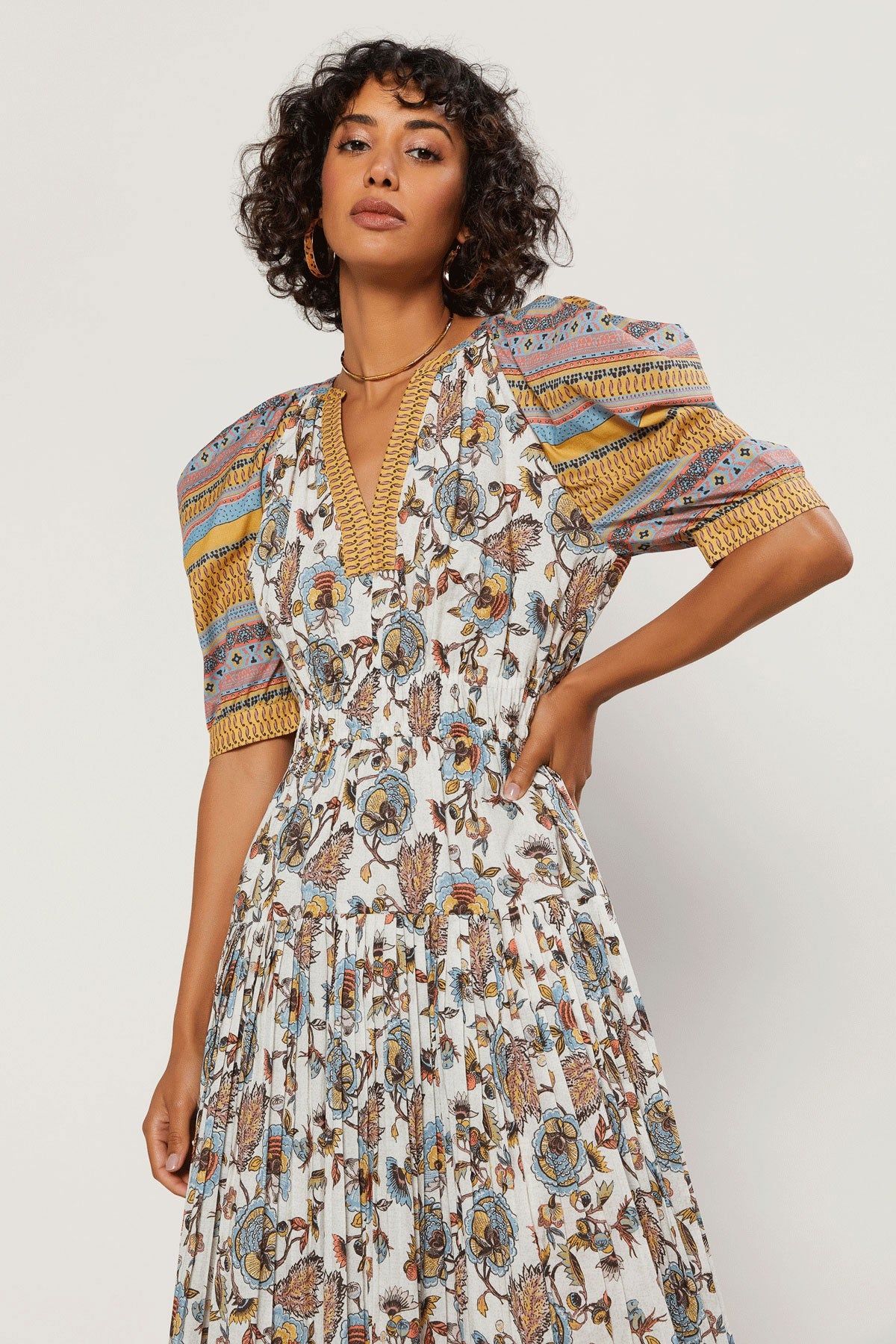 split neck midi dress The Railyn Split Neck Midi Dress by Current Air – Thread + Seed