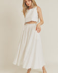 The Jesabel Scallop Top + Midi Skirt Set - Sold Seperately