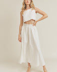 The Jesabel Scallop Top + Midi Skirt Set - Sold Seperately
