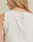 The Jesabel Scallop Top + Midi Skirt Set - Sold Seperately