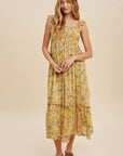 The Isabella Floral Chiffon Smocked Midi Dress