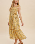 The Isabella Floral Chiffon Smocked Midi Dress