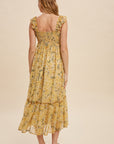 The Isabella Floral Chiffon Smocked Midi Dress