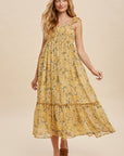 The Isabella Floral Chiffon Smocked Midi Dress