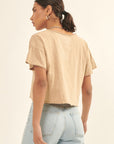 The Veronika Slub Knit Split-Neck Tee