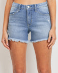 The Marla Frayed Hem Shorts by Just Black Denim