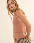 The Demi Crochet Fringe Tank Top