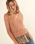 The Demi Crochet Fringe Tank Top