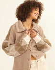 The Cartora Sherpa Diamond Knit Jacket