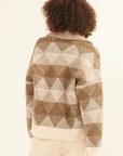 The Cartora Sherpa Diamond Knit Jacket