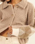The Cartora Sherpa Diamond Knit Jacket