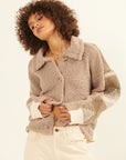 The Cartora Sherpa Diamond Knit Jacket