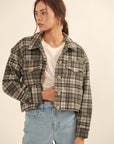 The Mossy Fleece-lined Cropped Shacket