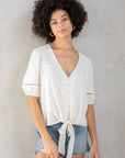 The Jordyn Boho Tie Front Blouse