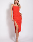 The Cassandra Deep Slit Midi Dress