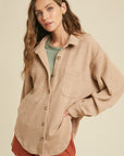 The Everly Ribbed Button-Up Shacket