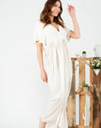 The Hydrangea Pleated Maxi Dress