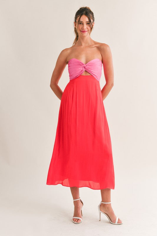 The Penelope Color Block Midi Dress *Runway Exclusive* – Thread + Seed