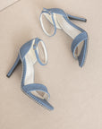 The Leighton Denim Studded Heels *Runway Exclusive*